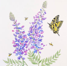 Load image into Gallery viewer, Wisteria, Tiger Swallowtail and Bees
