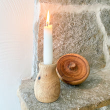 Load image into Gallery viewer, Hand Turned Oak Mushroom Candlestick Sculpture
